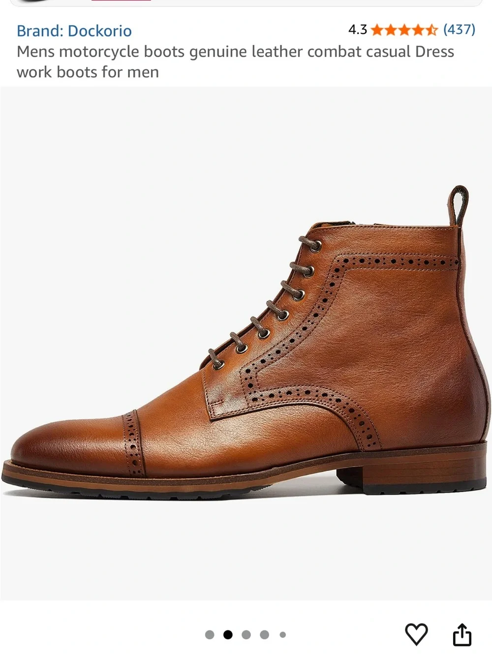 Men's Brown Leather Brogue Chukka Boot - Classic Lace-Up